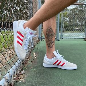 adidas Originals Dennis Busenitz Signature Men’s White & Red Skateboarder Shoes
